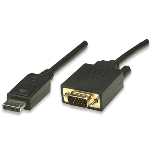 TECHly DisplayPort / VGA Anschlusskabel 3.00 m ICOC-DSP-V-030 Schwarz [1x DisplayPort Stecker - 1x