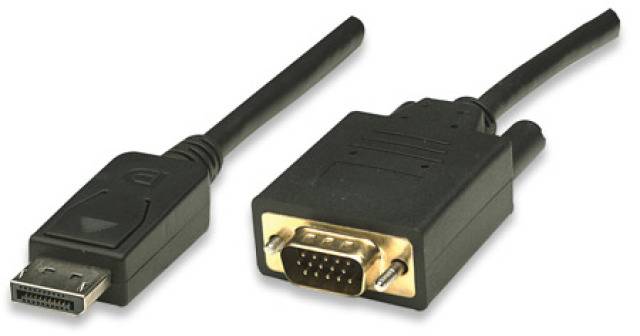 TECHly DisplayPort / VGA Anschlusskabel 3.00 m Schwarz ICOC-DSP-V-030 DisplayPort-Kabel