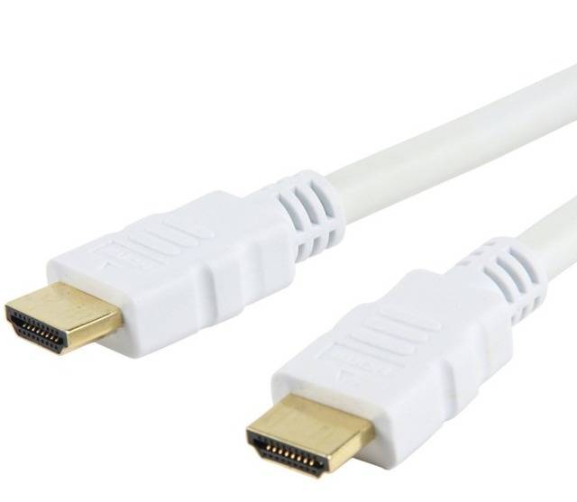 TECHly HDMI Anschlusskabel 10.00 m Weiß ICOC-HDMI-4-100WH HDMI-Kabel