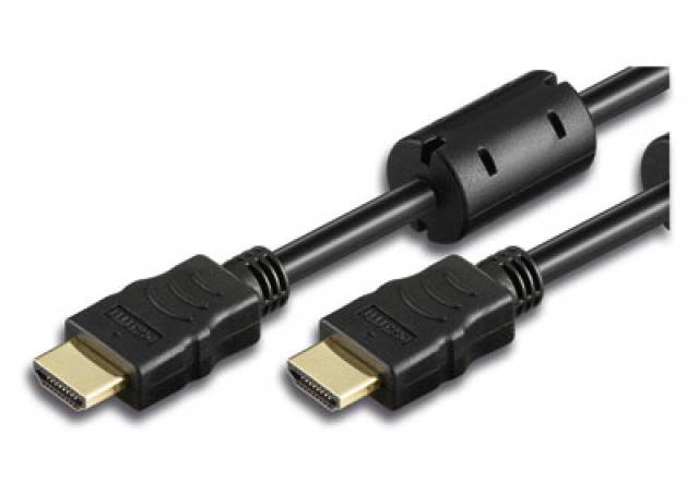 TECHly HDMI Anschlusskabel 2.00 m Schwarz ICOC-HDMI-FR-020 mit Ferritkern HDMI-Kabel