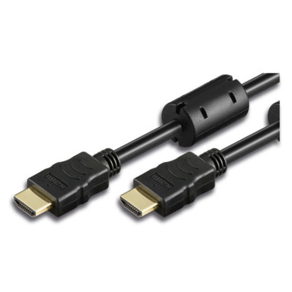 TECHly HDMI Anschlusskabel 2.00m ICOC-HDMI-FR-020 mit Ferritkern Schwarz [1x HDMI-Stecker - 1x HDMI-Stecker]