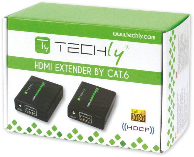 TECHly IDATA-EXT-E70 HDMI® Extender (Verlängerung) über Netzwerkkabel RJ45 60m
