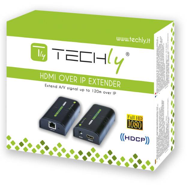 TECHly IDATA-EXTIP-373 HDMI® Extender (Verlängerung) über Netzwerkkabel RJ45 120 m