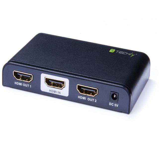 TECHly IDATA-HDMI2-4K2 2 Port HDMI-Splitter 3840 x 2160 Pixel Schwarz