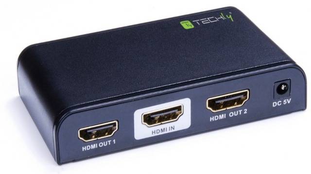 TECHly IDATA-HDMI2-4K2 2 Port HDMI-Splitter 3840 x 2160 Pixel Schwarz