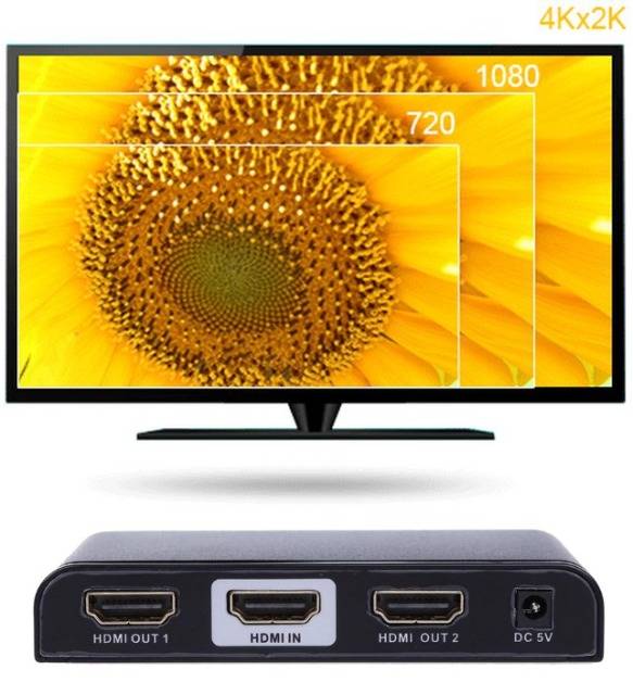 TECHly IDATA-HDMI2-4K2 2 Port HDMI-Splitter 3840 x 2160 Pixel Schwarz