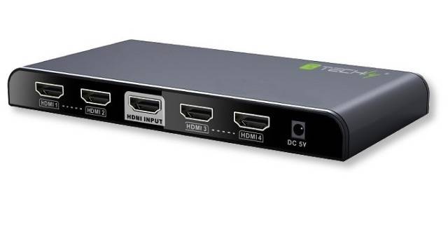 TECHly IDATA-HDMI2-4K4 4 Port HDMI-Splitter 3840 x 2160 Pixel Schwarz