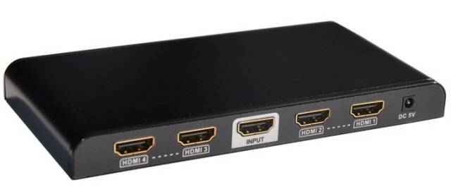 TECHly IDATA-HDMI-4K4 4 Port HDMI-Splitter 1920 x 1080 Pixel Schwarz