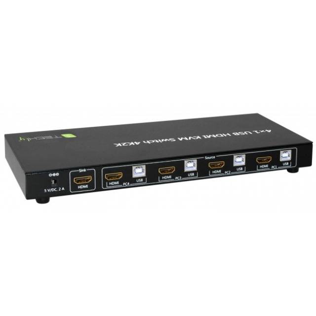 KVM-Umschalter USB, HDMI, 4K, 4-Wege