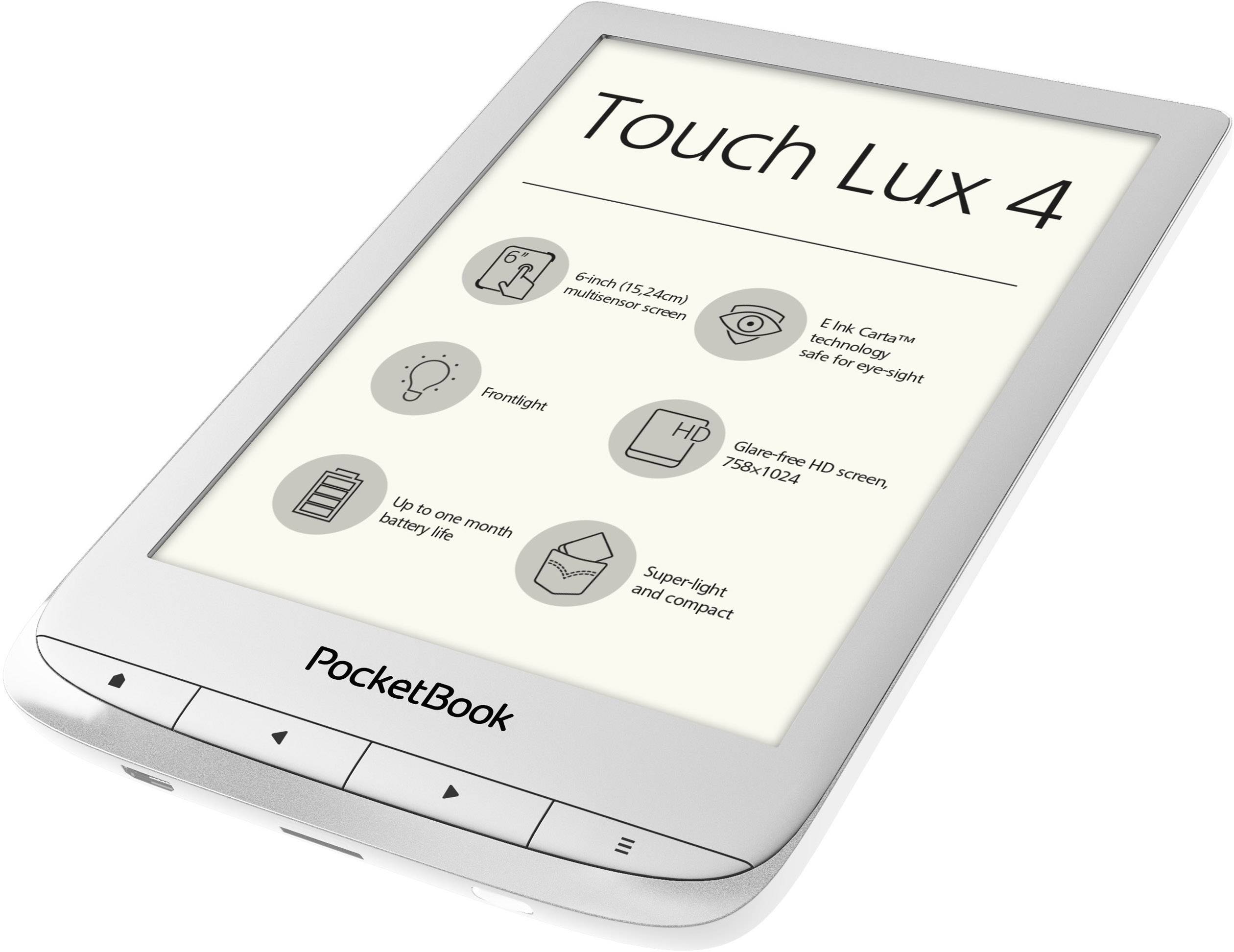 PocketBook Touch Lux 4 eBook-Reader 15.2cm (6.0 Zoll) Silber