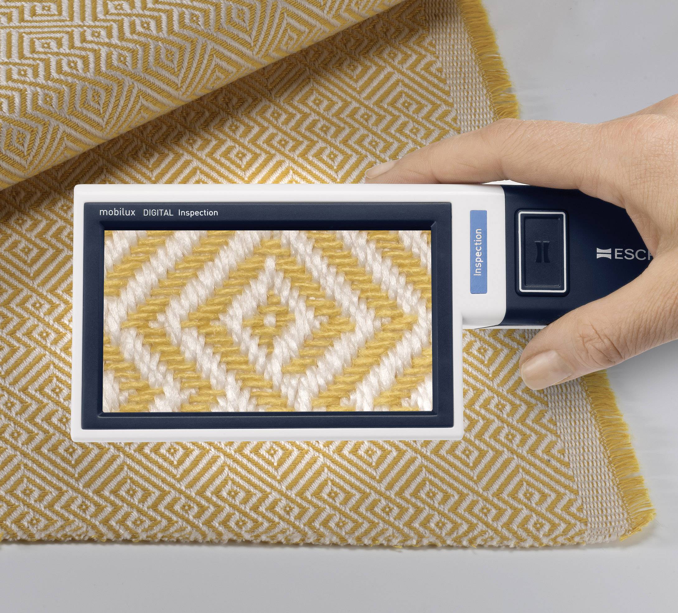 Eschenbach 1651101 mobilux® DIGITAL Inspection Messlupe mit Beleuchtung Vergrößerungsfaktor: 15 x Blau, Weiß