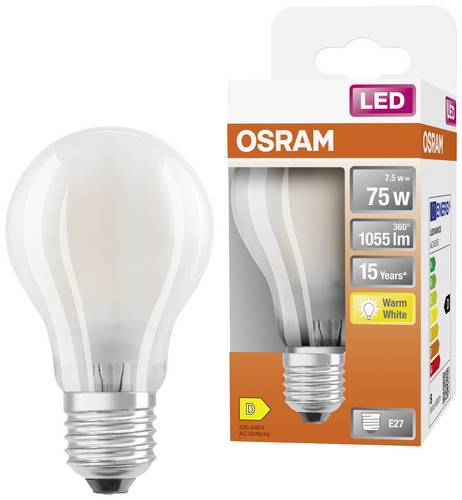 OSRAM HOMELIGHTING 4058075115910 LED EEK D (A - G) E27 Birnenform 7.5 W = 75 W Warmweiß (Ø x L) 60