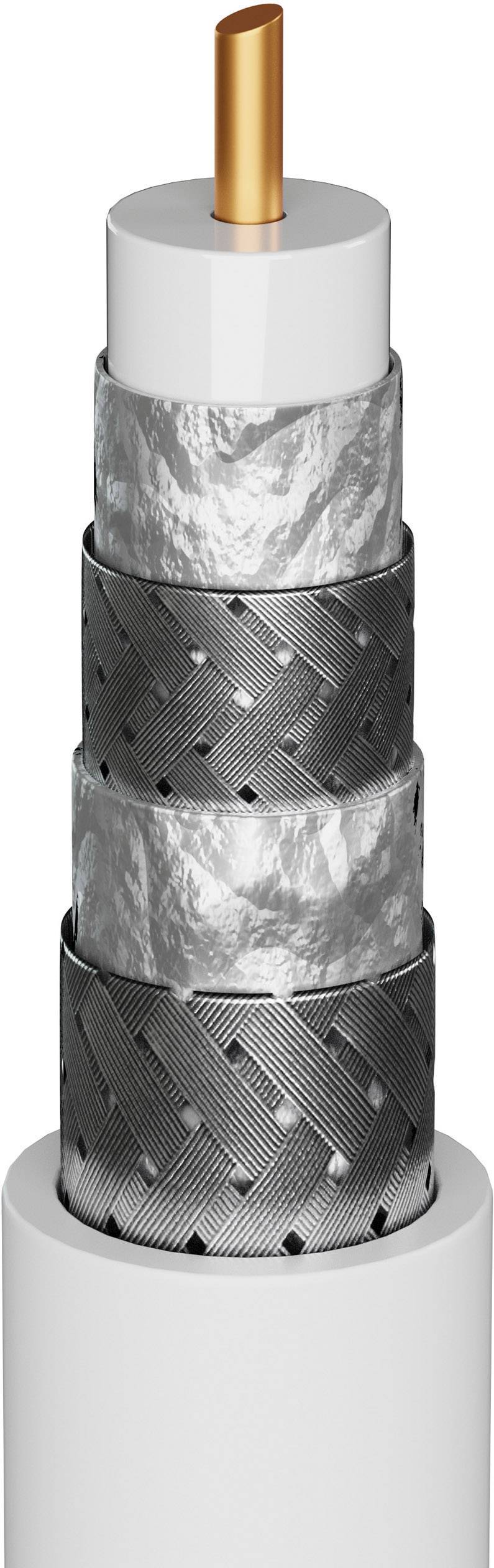 Goobay Antennen Anschlusskabel [1x Antennenbuchse 75 Ω - 1x Antennenstecker 75 Ω] 2.00 m 135 dB Flexibel Weiß