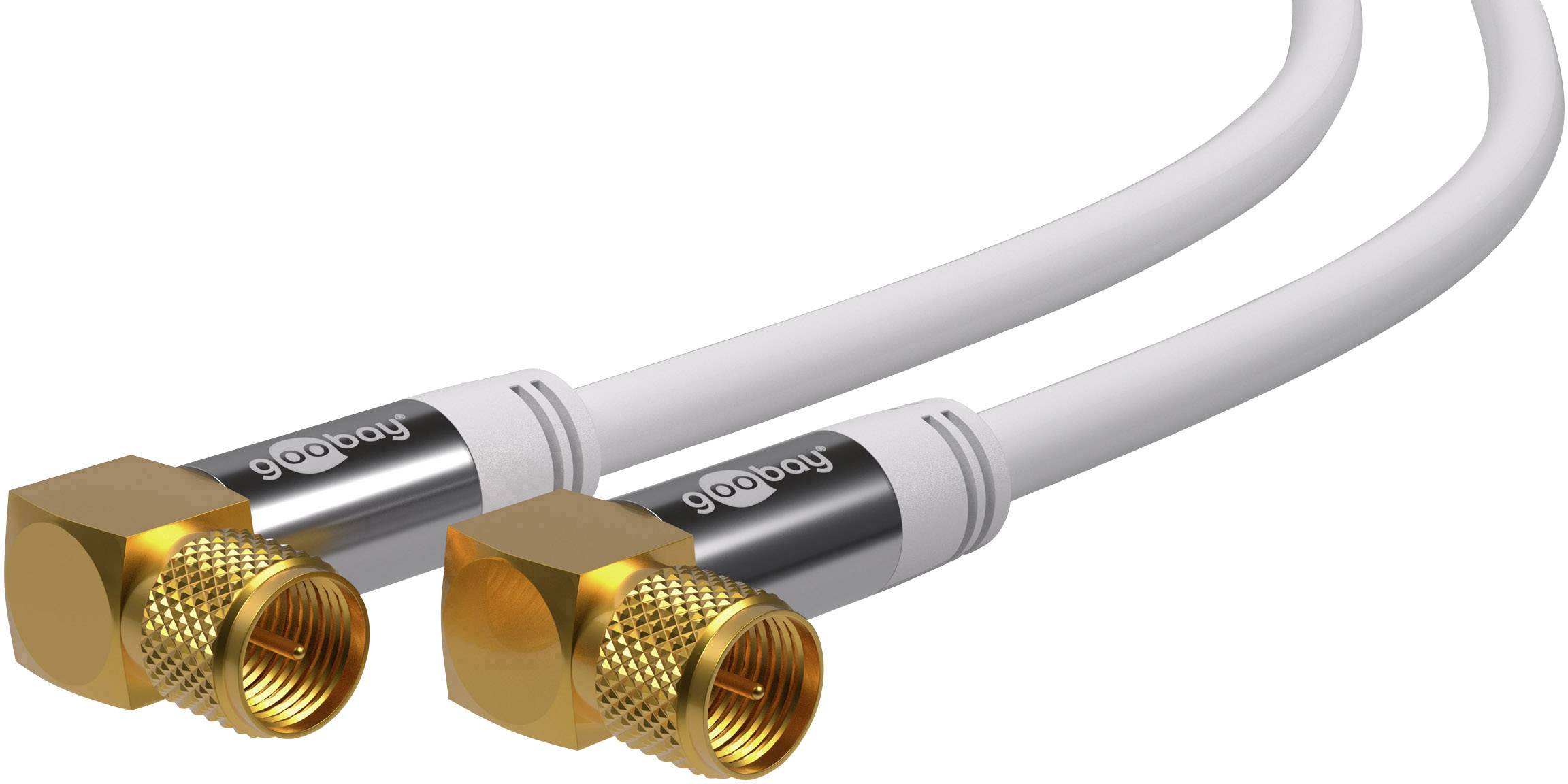 Goobay Antennen, SAT Anschlusskabel [1x F-Stecker - 1x F-Stecker] 1.00 m 135 dB Flexibel Weiß