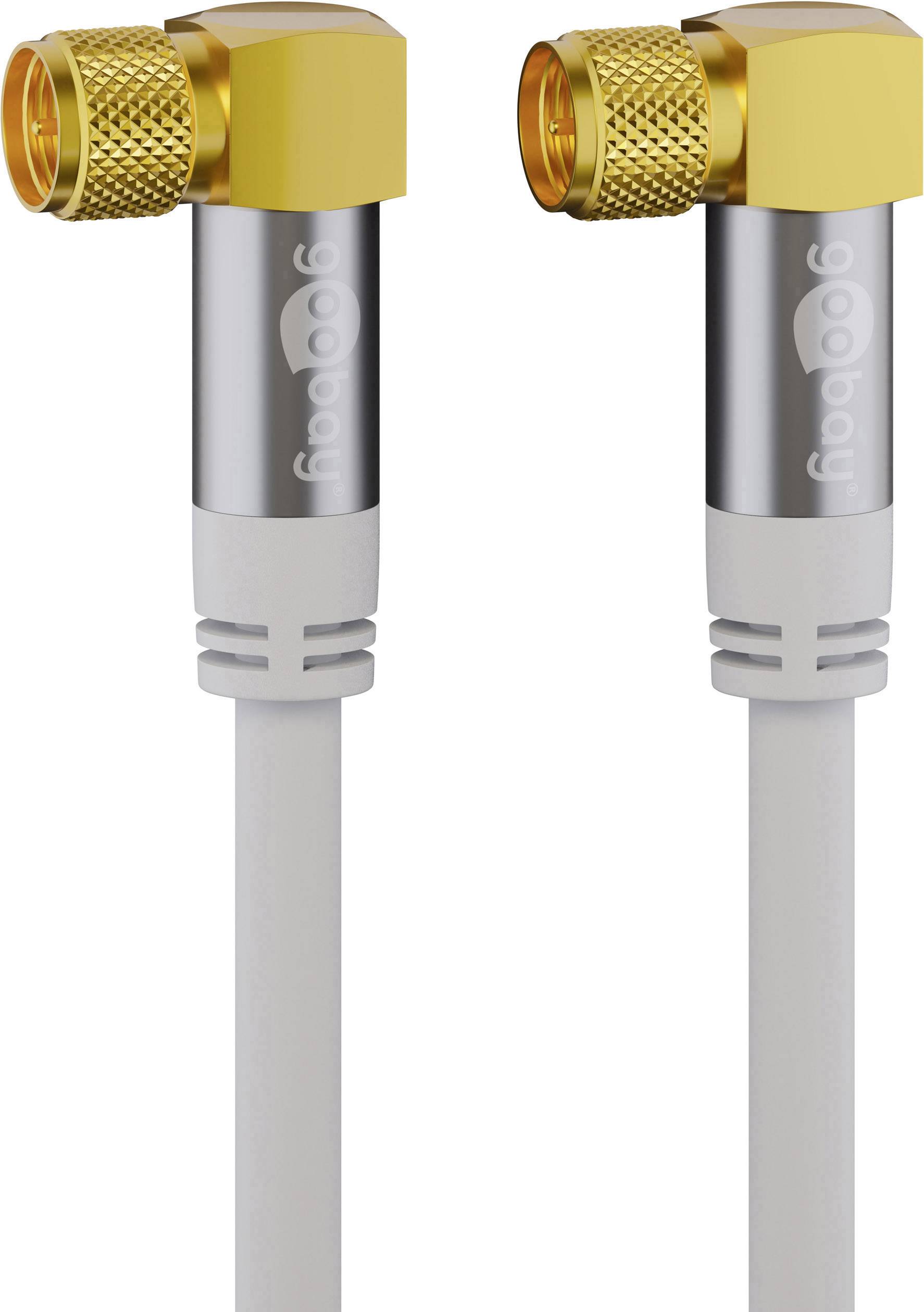 Goobay Antennen, SAT Anschlusskabel [1x F-Stecker - 1x F-Stecker] 1.00 m 135 dB Flexibel Weiß