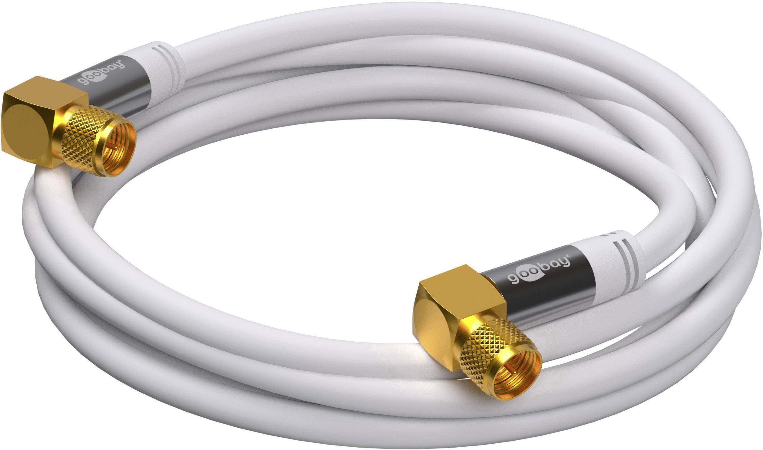 Goobay Antennen, SAT Anschlusskabel [1x F-Stecker - 1x F-Stecker] 1.00 m 135 dB Flexibel Weiß