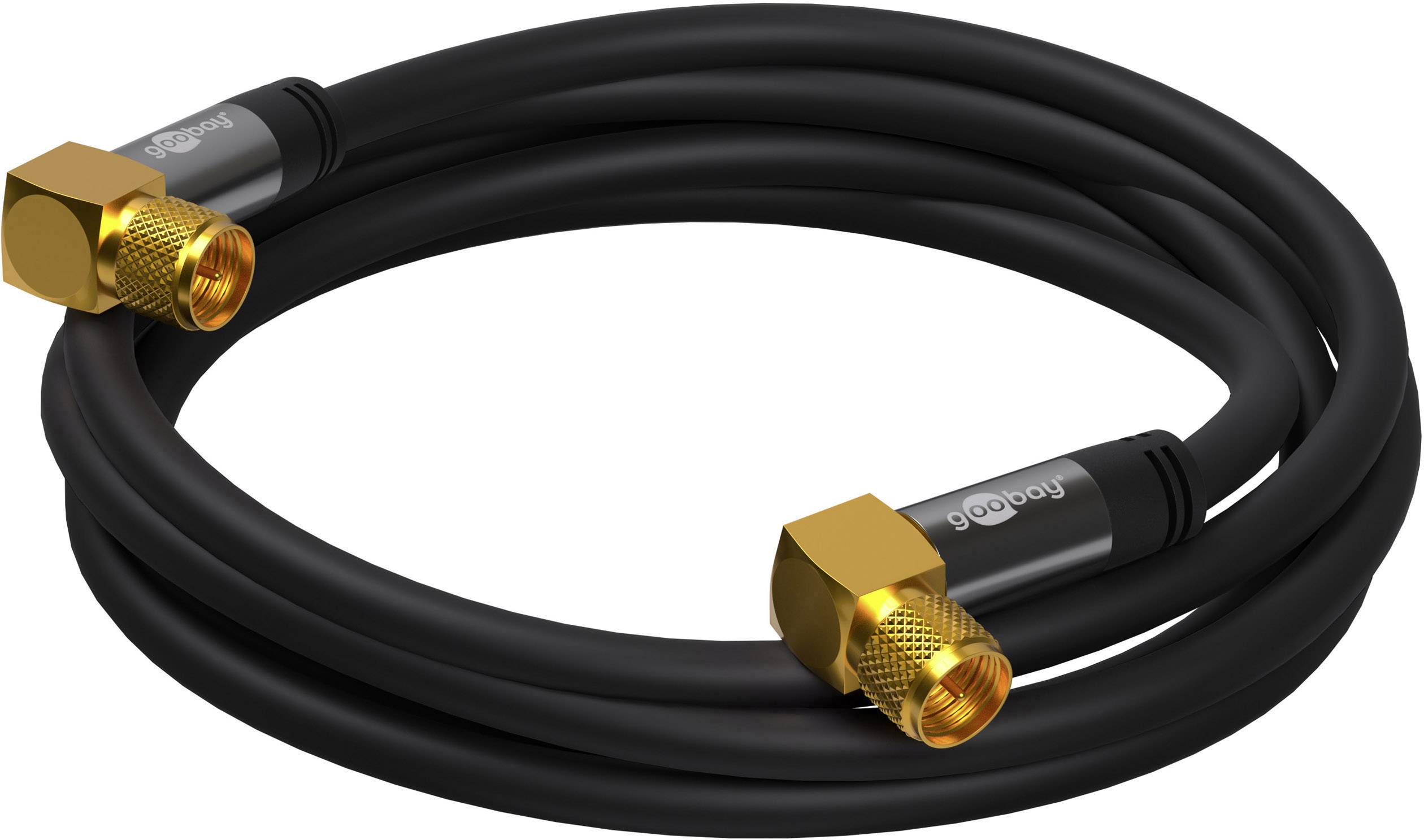 Goobay Antennen, SAT Anschlusskabel [1x F-Stecker - 1x F-Stecker] 3.00 m 135 dB Flexibel Schwarz