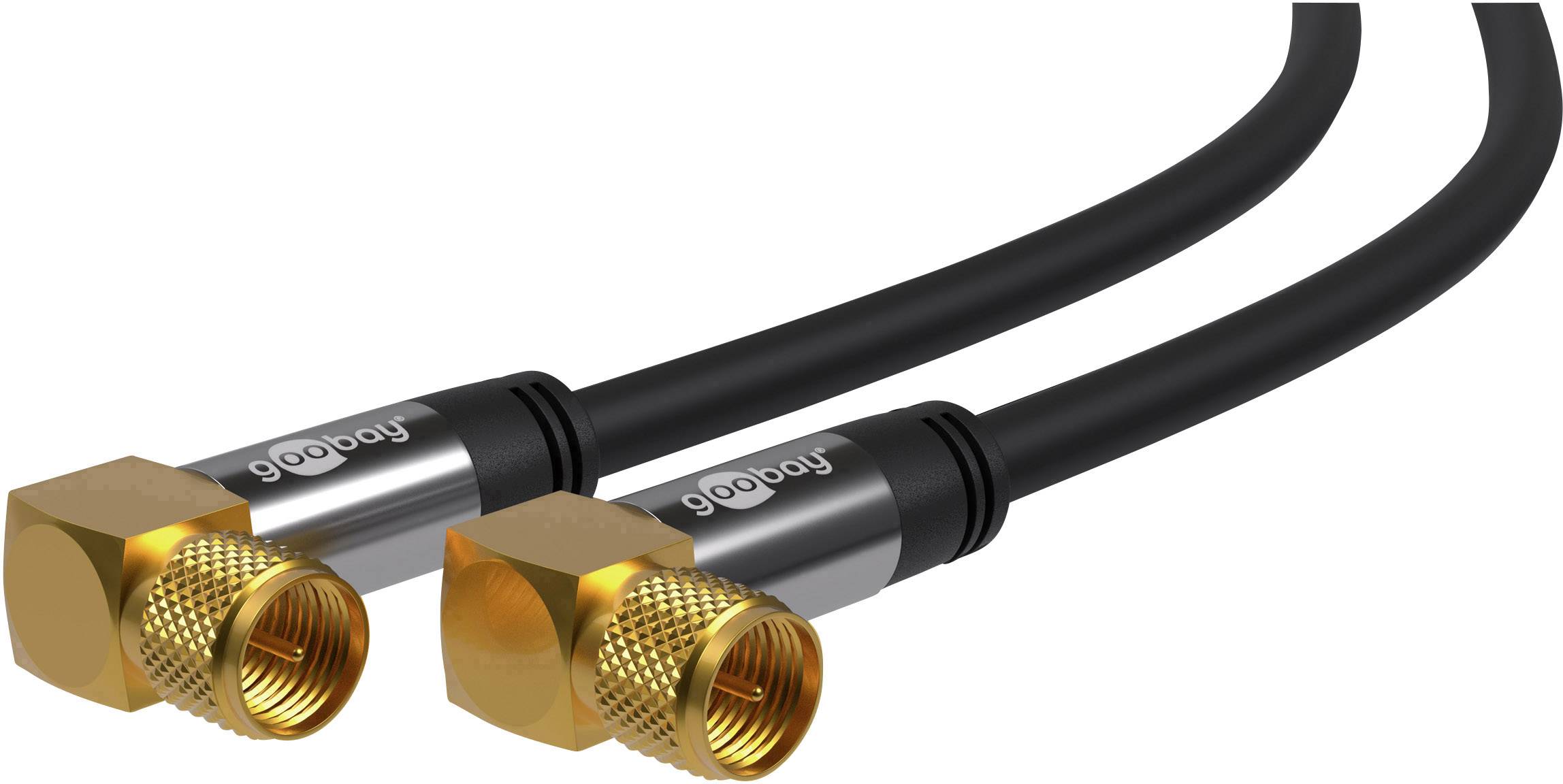 Goobay Antennen, SAT Anschlusskabel [1x F-Stecker - 1x F-Stecker] 5.00 m 135 dB Flexibel Schwarz