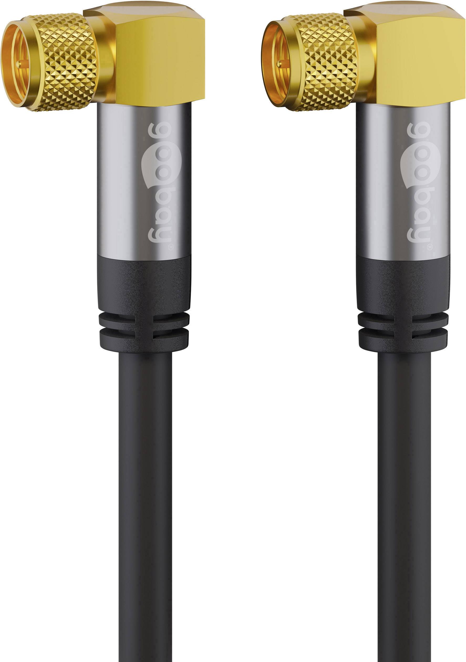 Goobay Antennen, SAT Anschlusskabel [1x F-Stecker - 1x F-Stecker] 2.00 m 135 dB Flexibel Schwarz