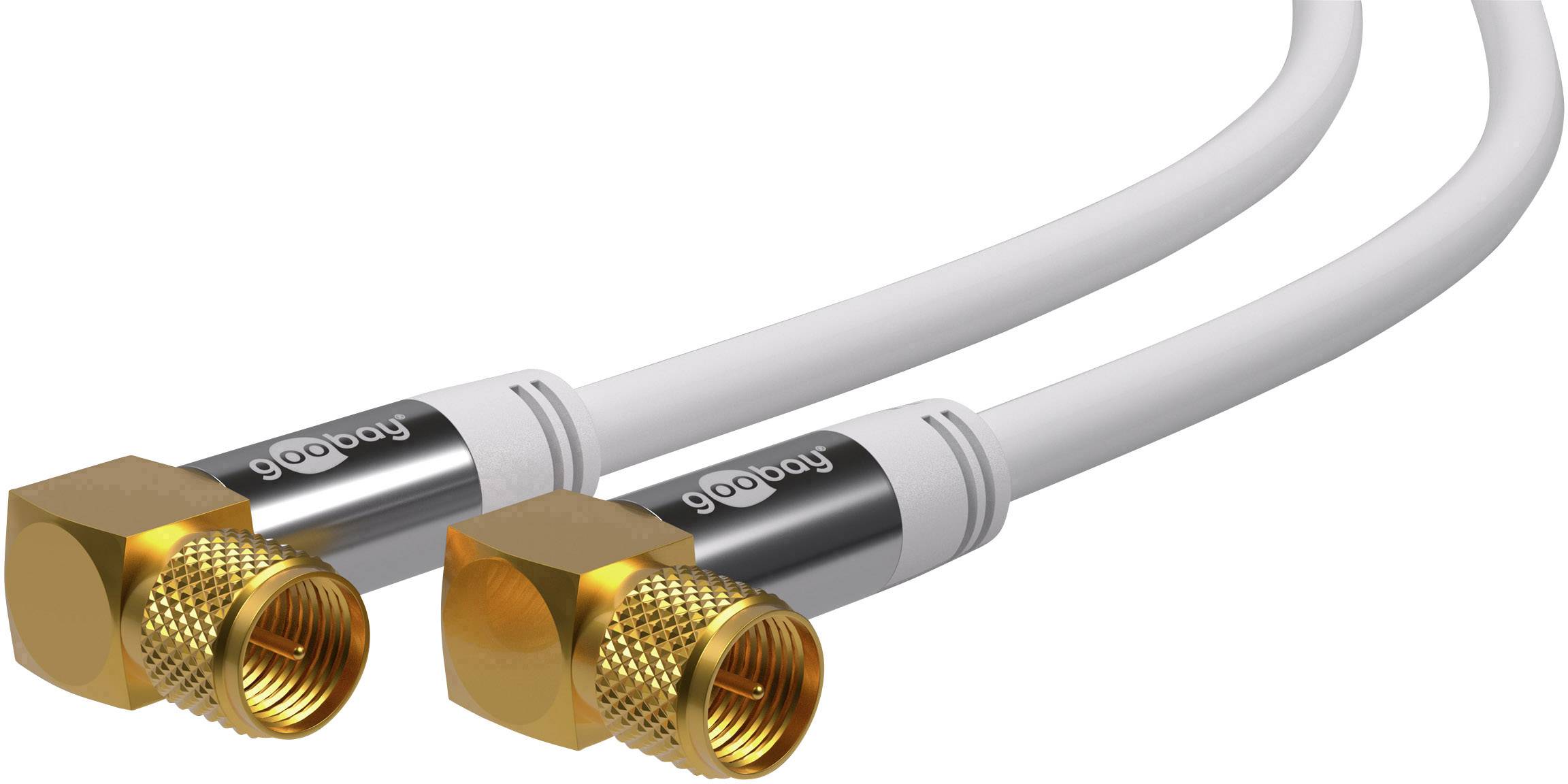 Goobay Antennen, SAT Anschlusskabel [1x F-Stecker - 1x F-Stecker] 10.00 m 135 dB Flexibel Weiß