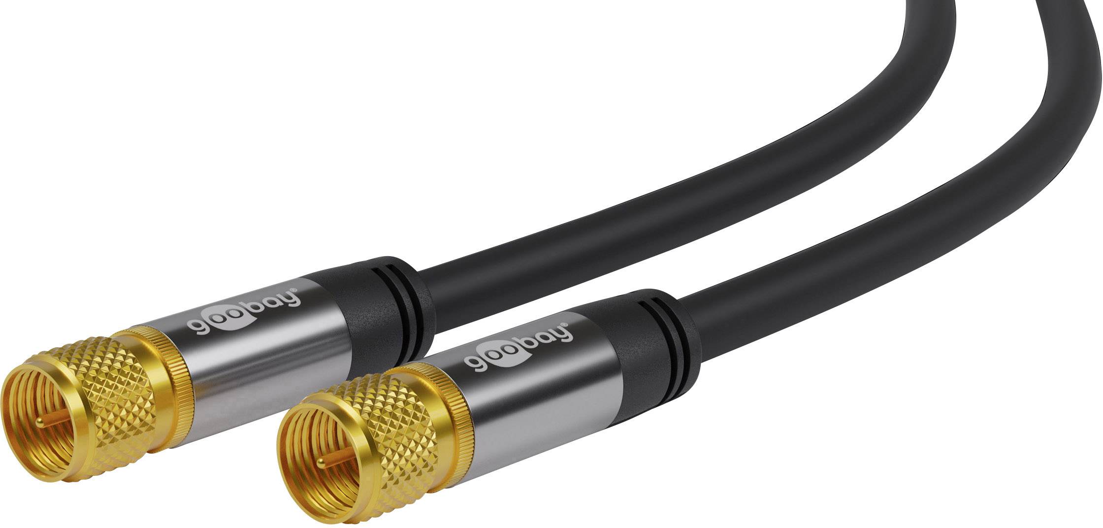 Goobay Antennen, SAT Anschlusskabel [1x F-Stecker - 1x F-Stecker] 2.00 m 135 dB Flexibel Schwarz