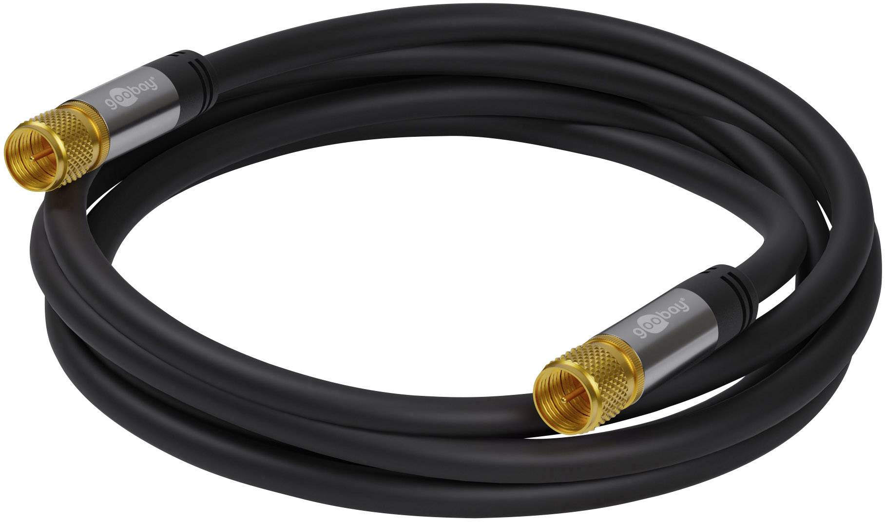 Goobay Antennen, SAT Anschlusskabel [1x F-Stecker - 1x F-Stecker] 5.00 m 135 dB Flexibel Schwarz