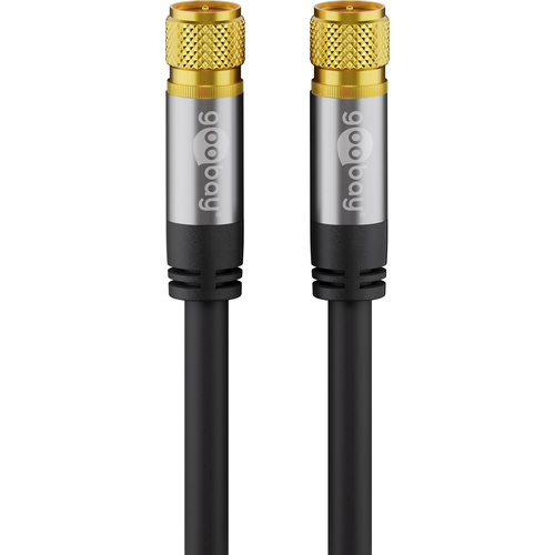 Goobay Antennen, SAT Anschlusskabel [1x F-Stecker - 1x F-Stecker] 5.00 m 135 dB Flexibel Schwarz