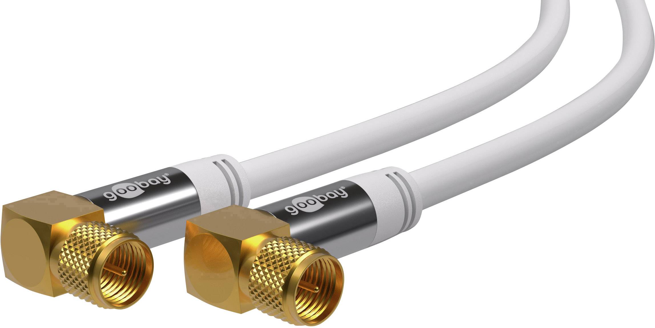 Goobay Antennen, SAT Anschlusskabel [1x F-Stecker - 1x F-Stecker] 5.00 m 135 dB Flexibel Weiß