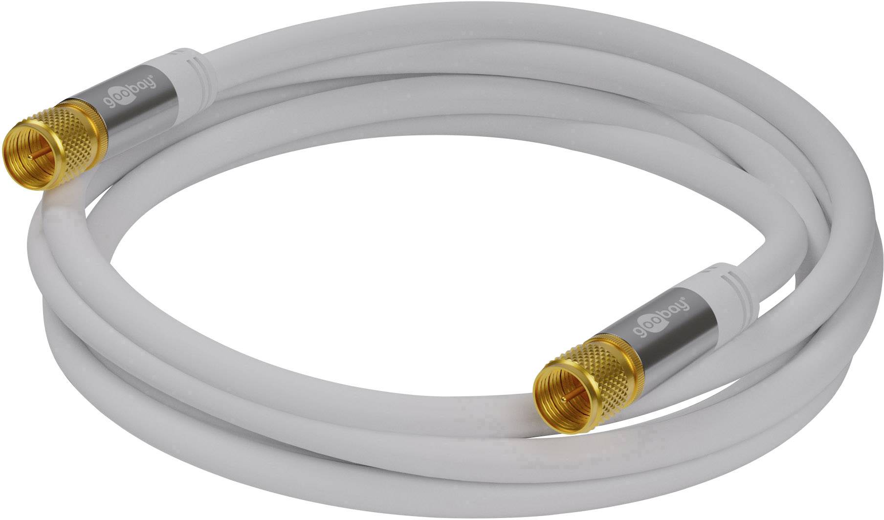 Goobay Antennen, SAT Anschlusskabel [1x F-Stecker - 1x F-Stecker] 10.00 m 135 dB Flexibel Weiß