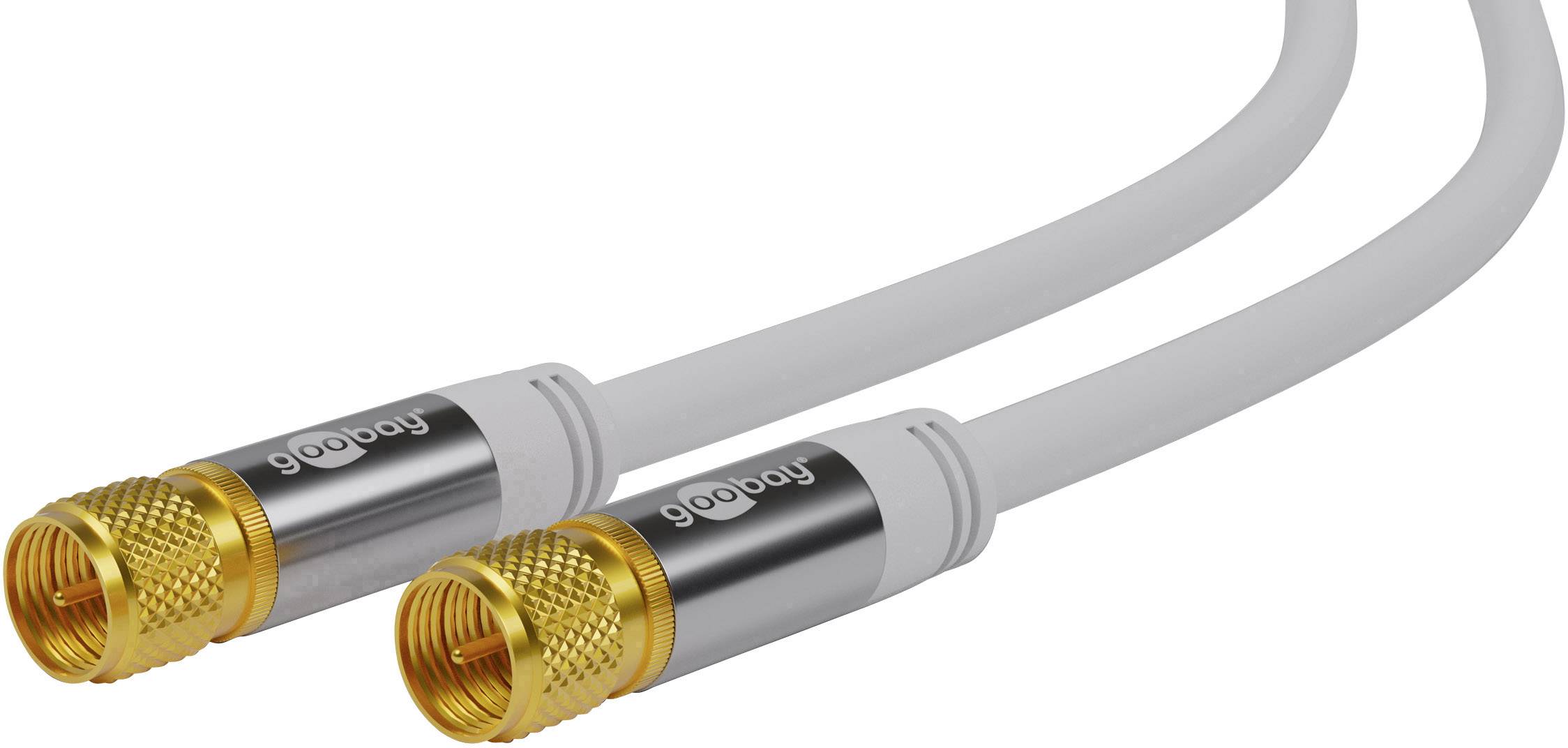 Goobay Antennen, SAT Anschlusskabel [1x F-Stecker - 1x F-Stecker] 10.00 m 135 dB Flexibel Weiß