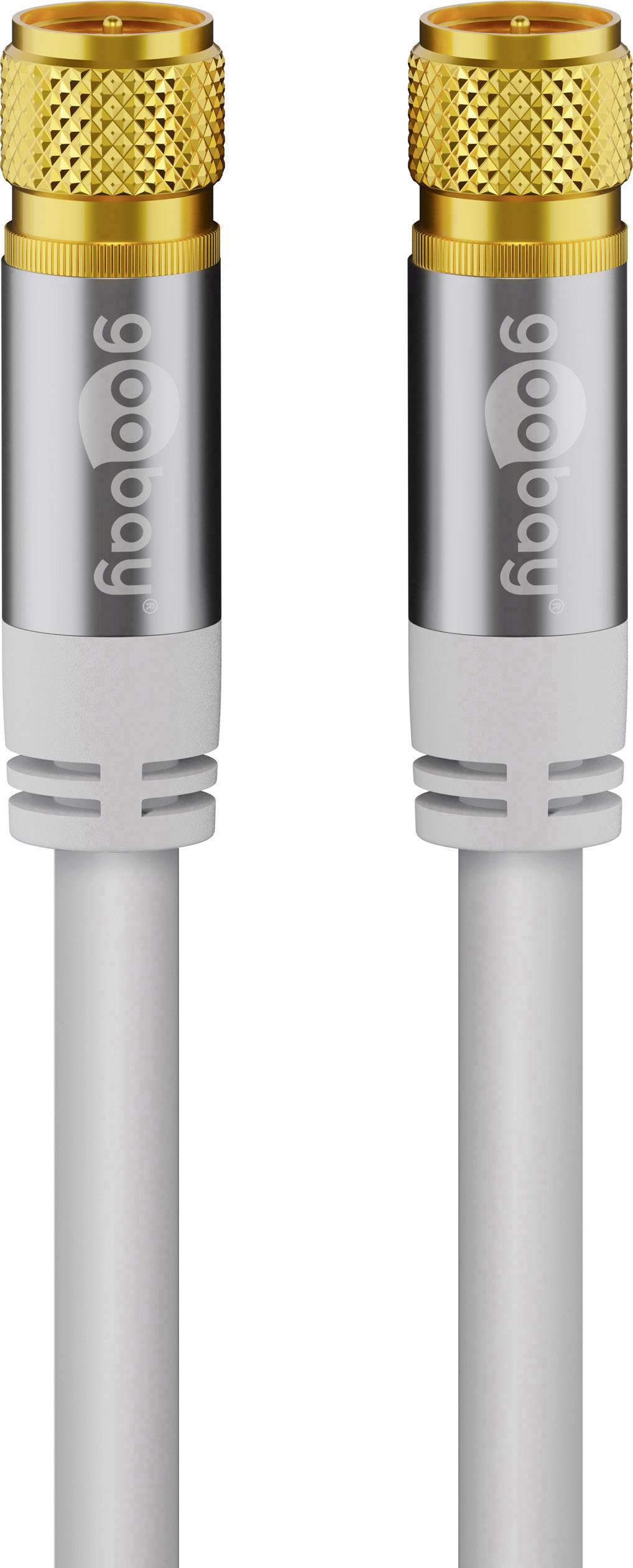 Goobay Antennen, SAT Anschlusskabel [1x F-Stecker - 1x F-Stecker] 10.00 m 135 dB Flexibel Weiß