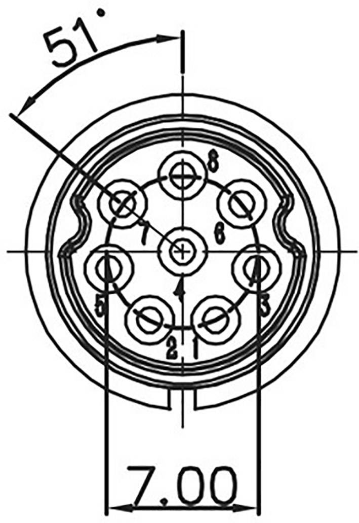 Lutronic 0271 08 Rundsteckverbinder Kupplung, Einbau Gesamtpolzahl: 8 1St.