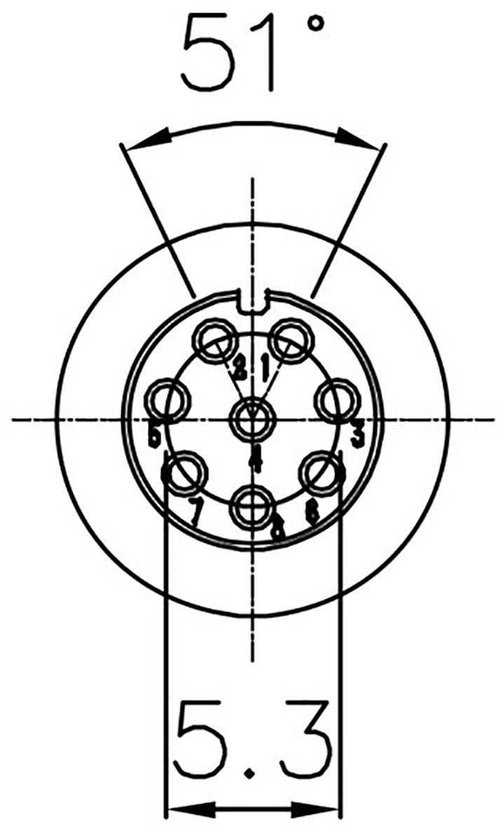 Lutronic 0260 08 Rundsteckverbinder Kupplung, gerade Gesamtpolzahl: 8 1St.