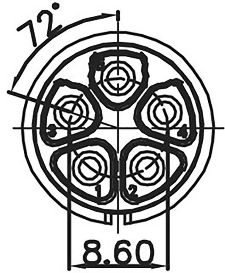 Lutronic 0272 05 Rundsteckverbinder Kupplung, Einbau Gesamtpolzahl: 5 1St.