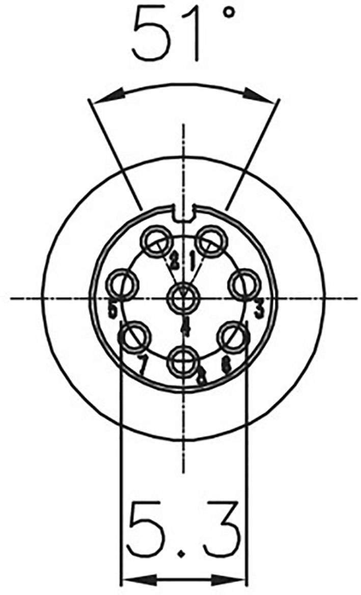 Lutronic 0270 08 Rundsteckverbinder Kupplung, Einbau Gesamtpolzahl: 8 1 St.