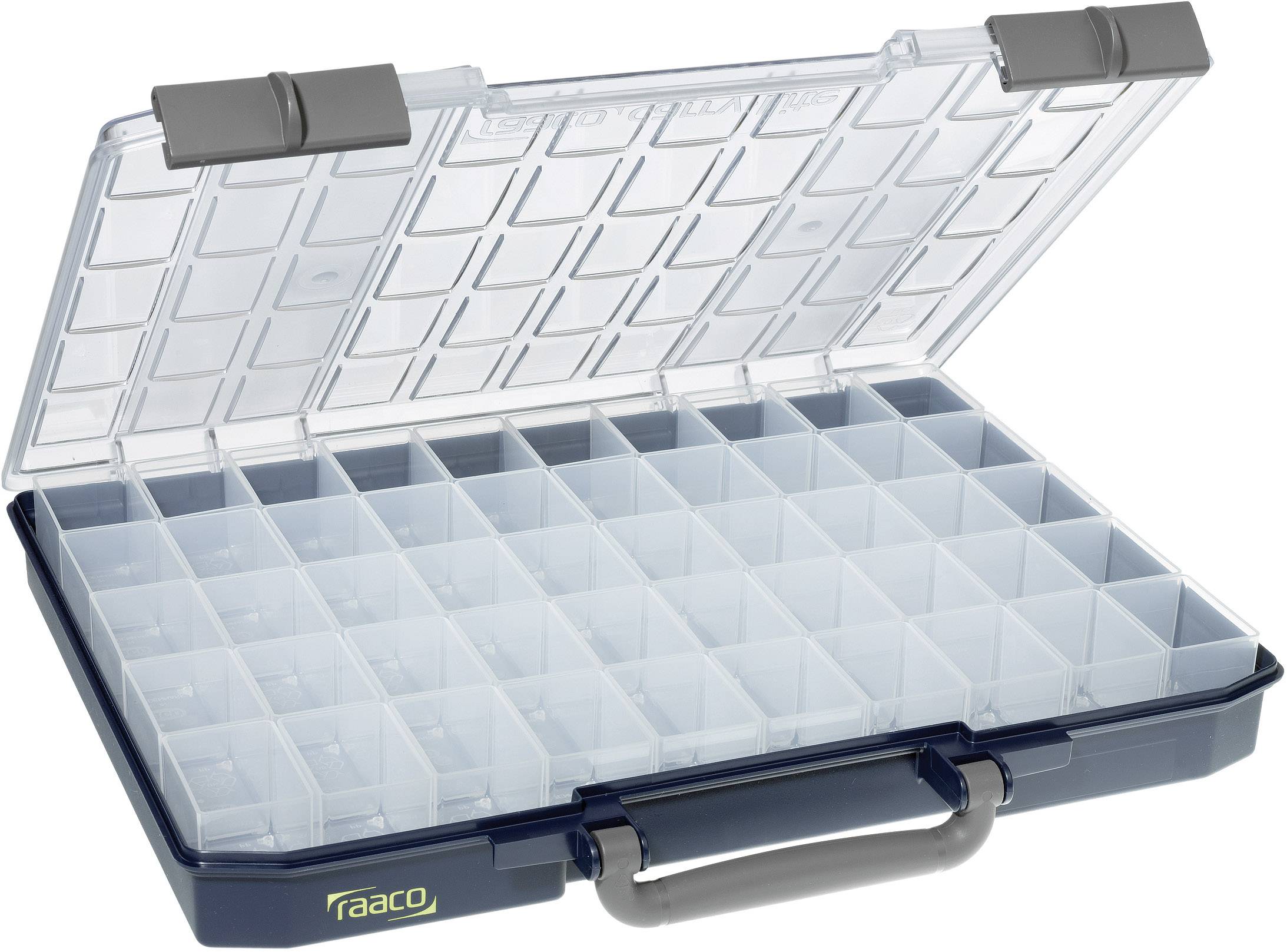 raaco CarryLite 55 5x10-50 Sortimentskoffer (B x H x T) 413 x 57 x 330 mm Anzahl Fächer: 50 Inhalt 1 St.
