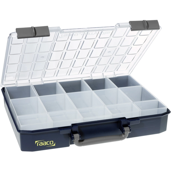 raaco CarryLite 80 5x10-15 Sortimentskoffer (B x H x T) 413 x 79 x 330 mm Anzahl Fächer: 15 Inhalt 1 St. raaco CarryLite 80 5x10-15 Sortimentskoffer (B x H x T) 413 x 79 x 330 mm Anzahl Fächer: 15 Inhalt 1 St.