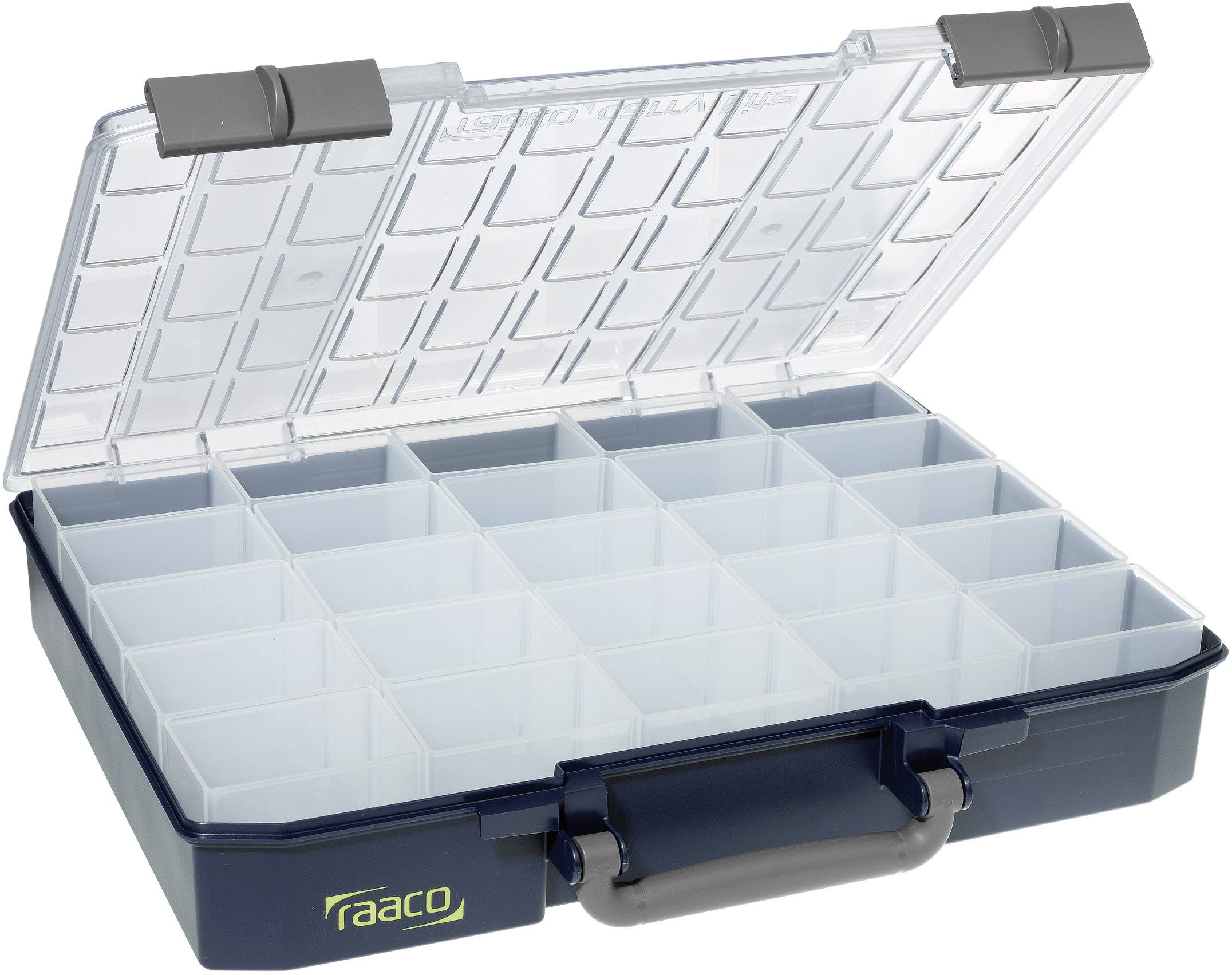 raaco CarryLite 80 5x10-25 Sortimentskoffer (B x H x T) 413 x 79 x 330 mm Anzahl Fächer: 25 Inhalt 1 St.