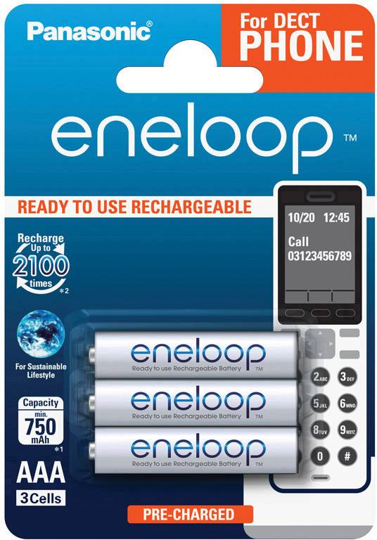 Panasonic eneloop HR03 Micro (AAA)-Akku NiMH 750 mAh 1.2V 3St.
