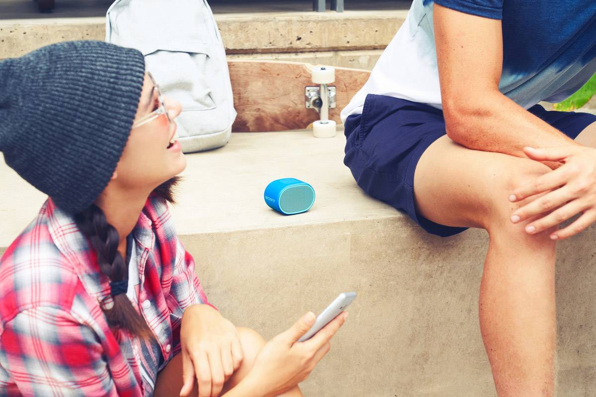 Sony SRS-XB01 Bluetooth® Lautsprecher AUX, Wasserfest Blau