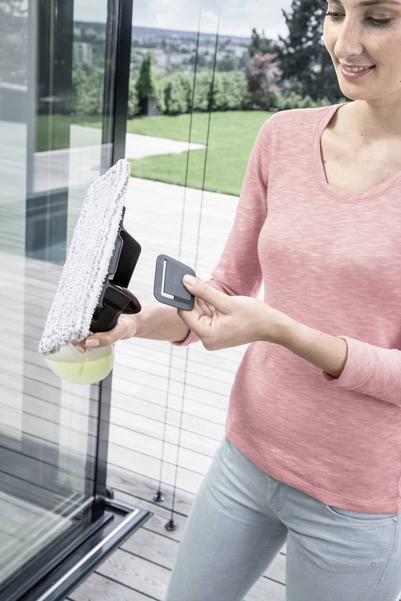 Kärcher Home & Garden WV Mikrofaserwischbezug Outdoor Fenstersauger Zubehör Weiß, Grau