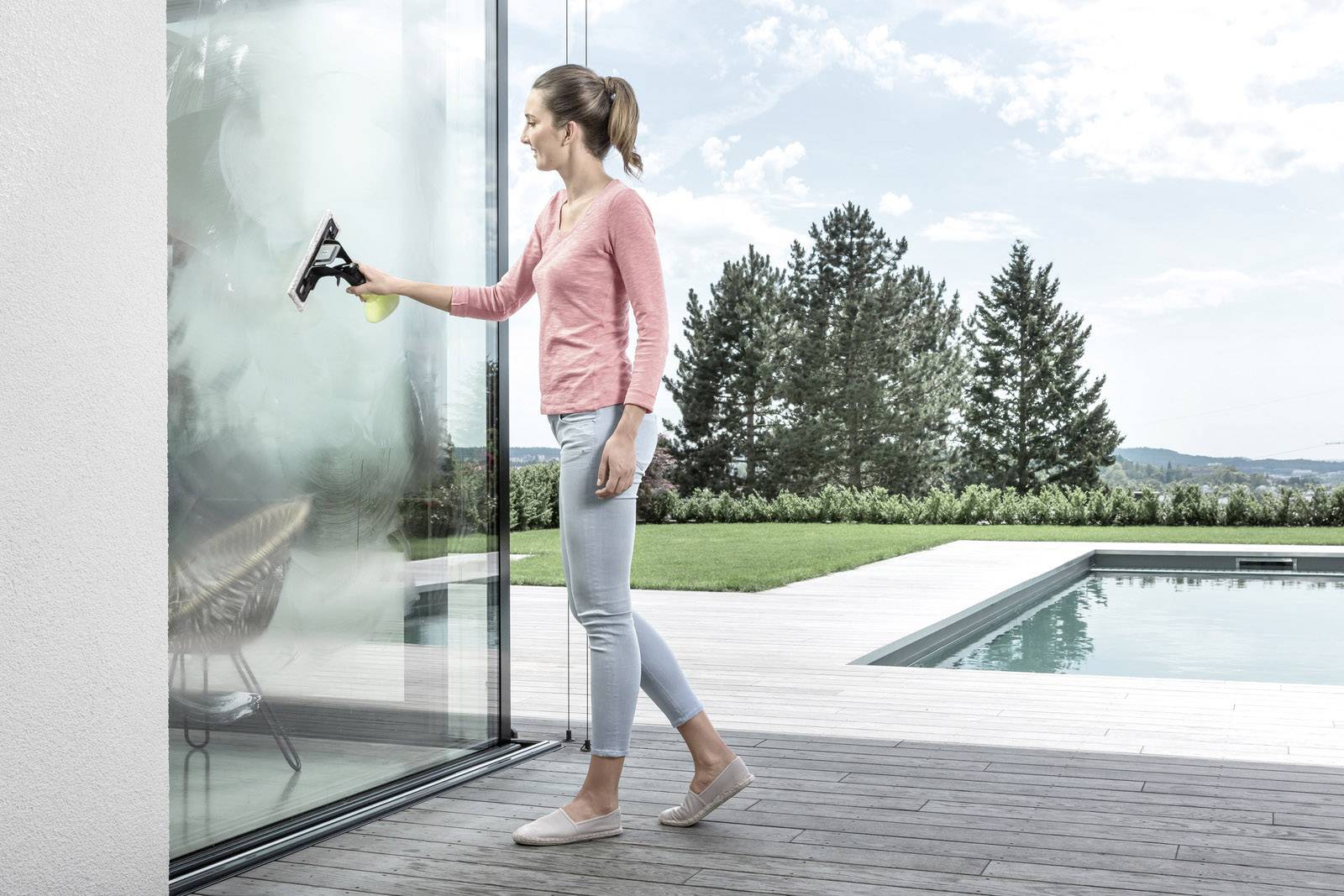 Kärcher Home & Garden WV Mikrofaserwischbezug Outdoor Fenstersauger Zubehör Weiß, Grau