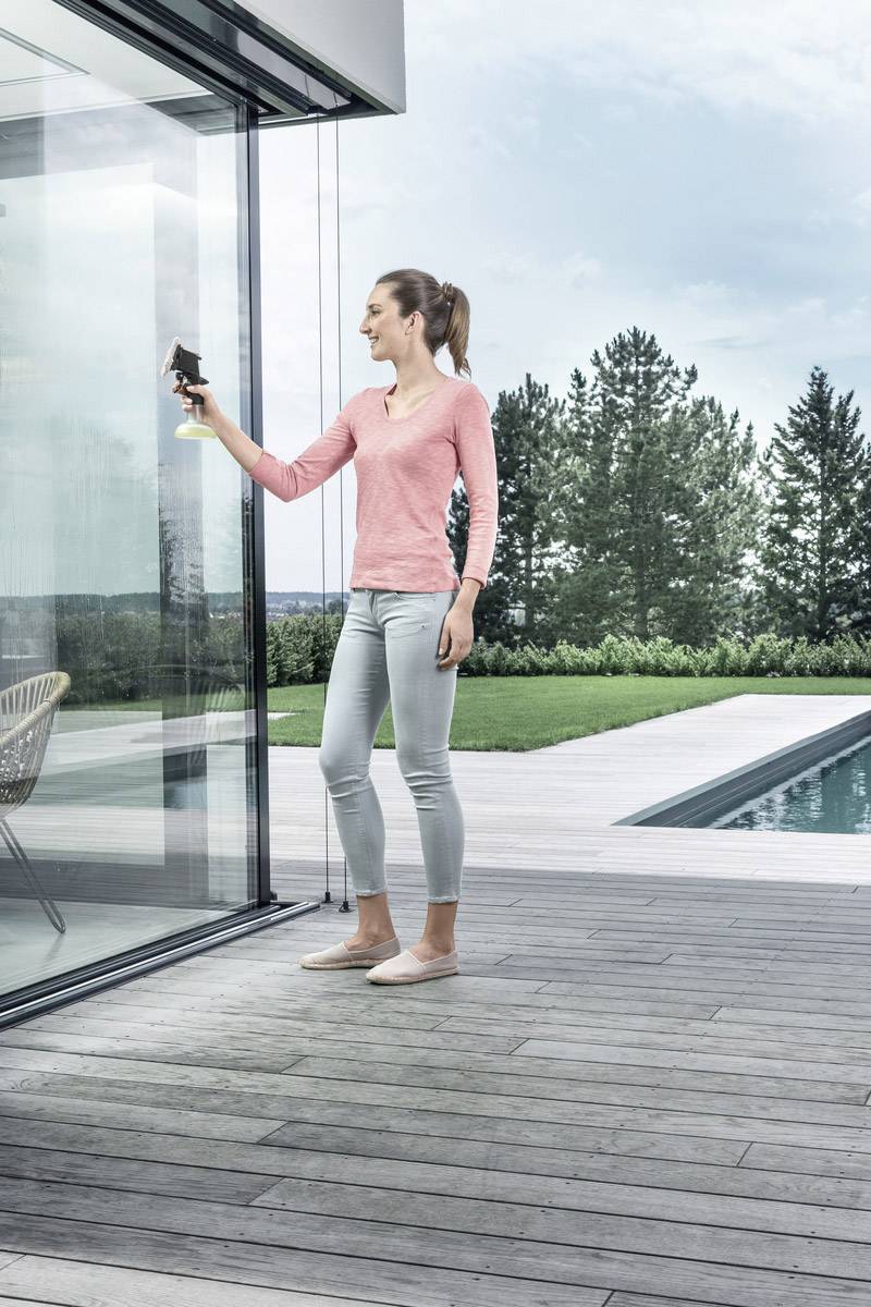 Kärcher Home & Garden Sprühflaschen-Set Extra Fenstersauger Zubehör Weiß, Schwarz