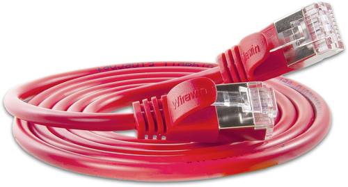Slim Wirewin RJ45 Netzwerk Anschlusskabel CAT 6 U/FTP 25.00cm Rot