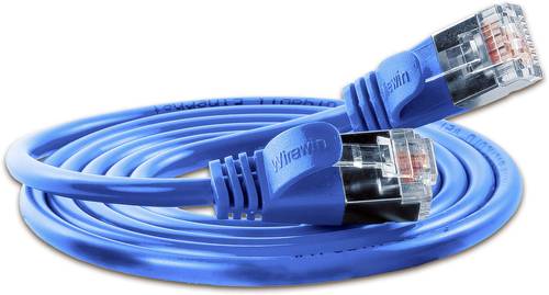 Slim Wirewin RJ45 Netzwerk Anschlusskabel CAT 6 U/FTP 0.50m Blau
