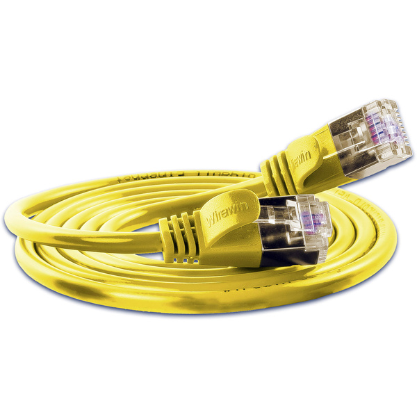 Slim Wirewin PKW-LIGHT-STP-K6 2.0 GE RJ45 Network cable, patch cable CAT 6 U/FTP 2.00 m Yellow 1 pc(s)