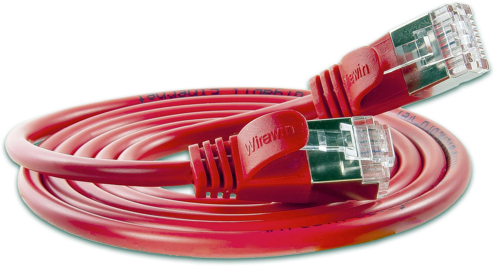Slim Wirewin PKW-LIGHT-STP-K6 5.0 RT RJ45 Netzwerkkabel, Patchkabel CAT 6 U/FTP 4.00m Rot 1St.
