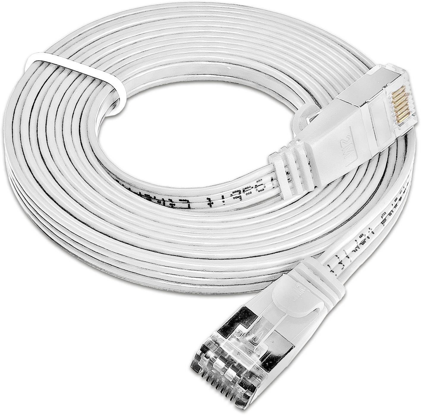 Slim Wirewin PKW-STP-SLIM-KAT6 0.25 WS RJ45 Netzwerkkabel, Patchkabel CAT 6 U/FTP 0.25 m Weiß flach 1 St.