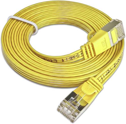 Slim Wirewin RJ45 Netzwerk Anschlusskabel CAT 6 U/FTP 25.00cm Gelb flach