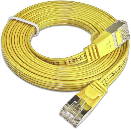 Slim Wirewin RJ45 Netzwerk Anschlusskabel CAT 6 U/FTP 2.00m Gelb flach